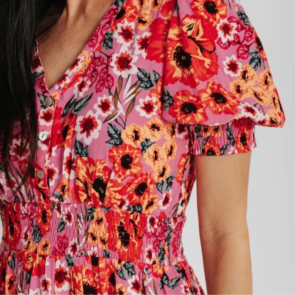 Piper & Scoot The One Dress in Magenta Floral - Picture 2 of 7